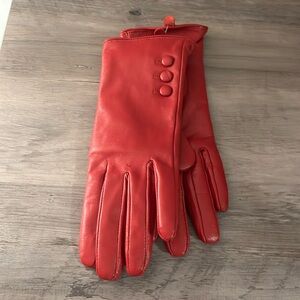 NWT red leather gloves small size 6.5